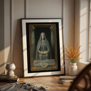 Mystical High Priestess Tarot Print for Spiritual Ambiance - Instant Download