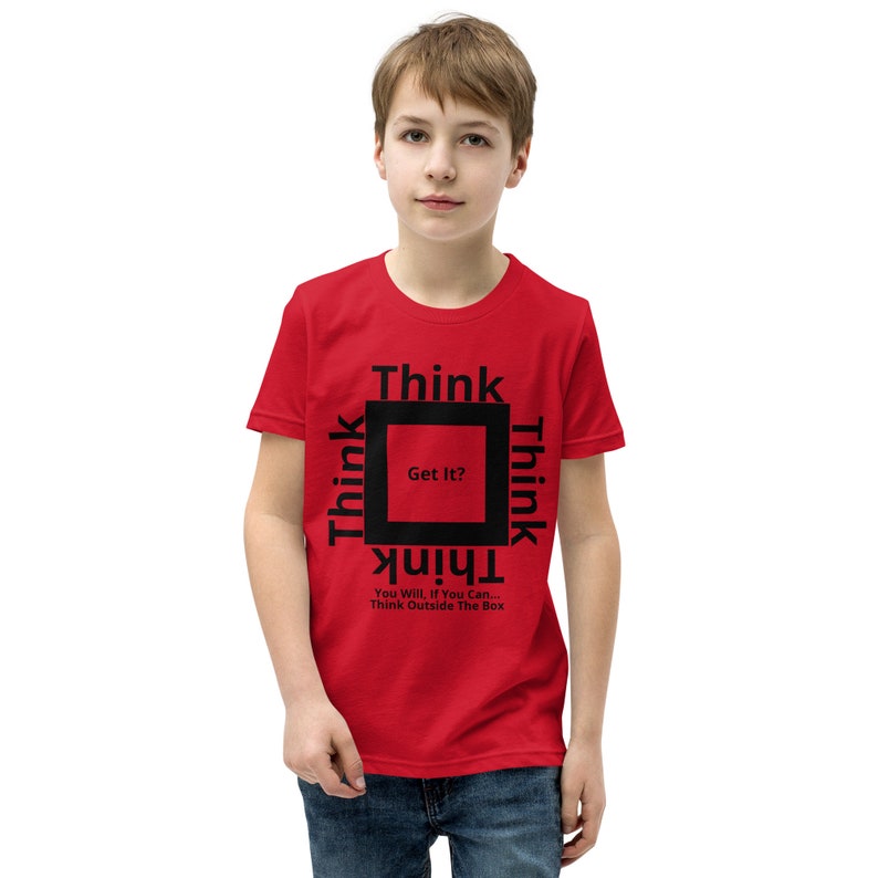 Think Outside The Box Unisex Youth Short Sleeve T-Shirt image 2