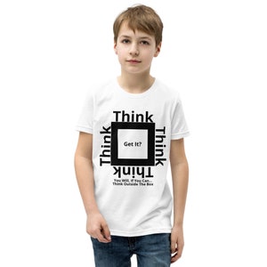 Think Outside The Box Unisex Youth Short Sleeve T-Shirt image 1