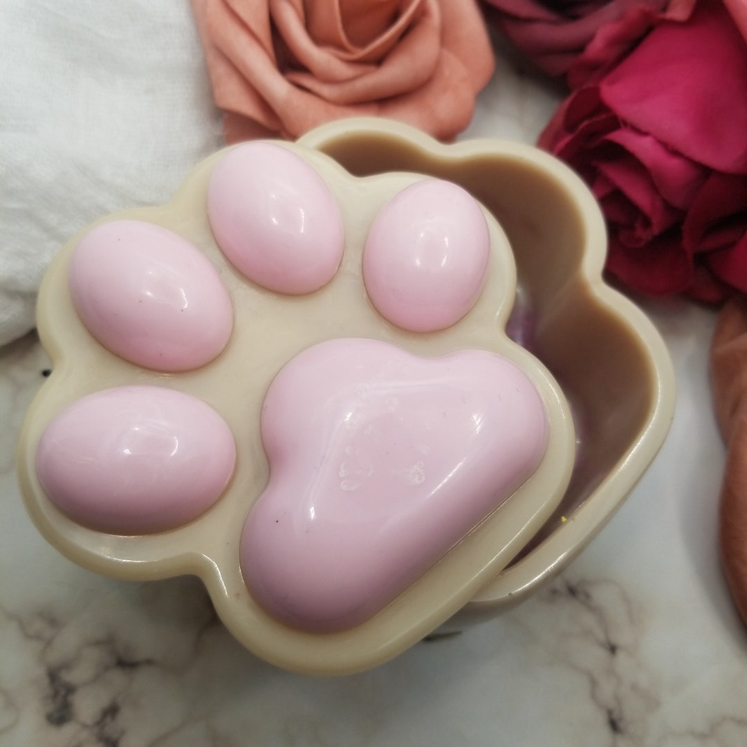 Pawrrific Resin Jewelry Box Paw Print Box Pink and Tan Animal Inspired