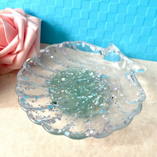 Blue Glass Soap Dish Etsy