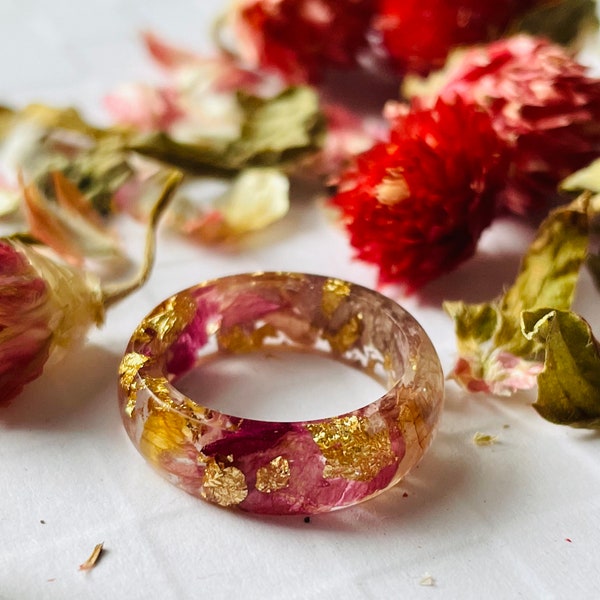 Resin Rings Flower Etsy