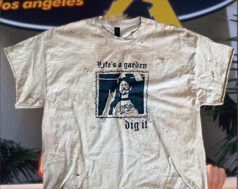Heavily Distressed Joe Dirt T-Shirt - Naturally Dyed