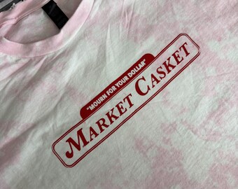Large / Market Casket Bleach Dyed Pink T Shirt