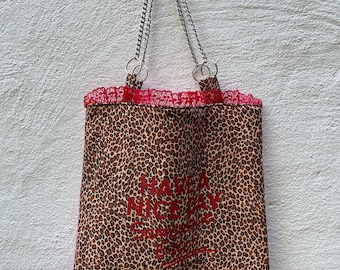 Have a Nice Day Leopard Tote Bag
