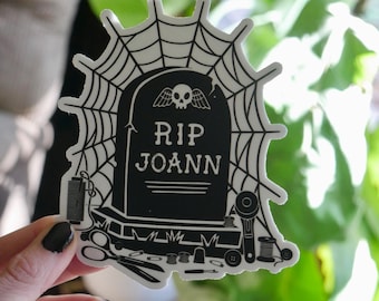 RIP Joann / Sewing Gravestone Sticker