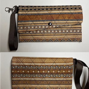 Quilted fabric clutch wallet with extra pocket