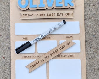 First day of school board, first day of school wood sign, reusable back to school board, Personalised school board, Wooden first day of sign