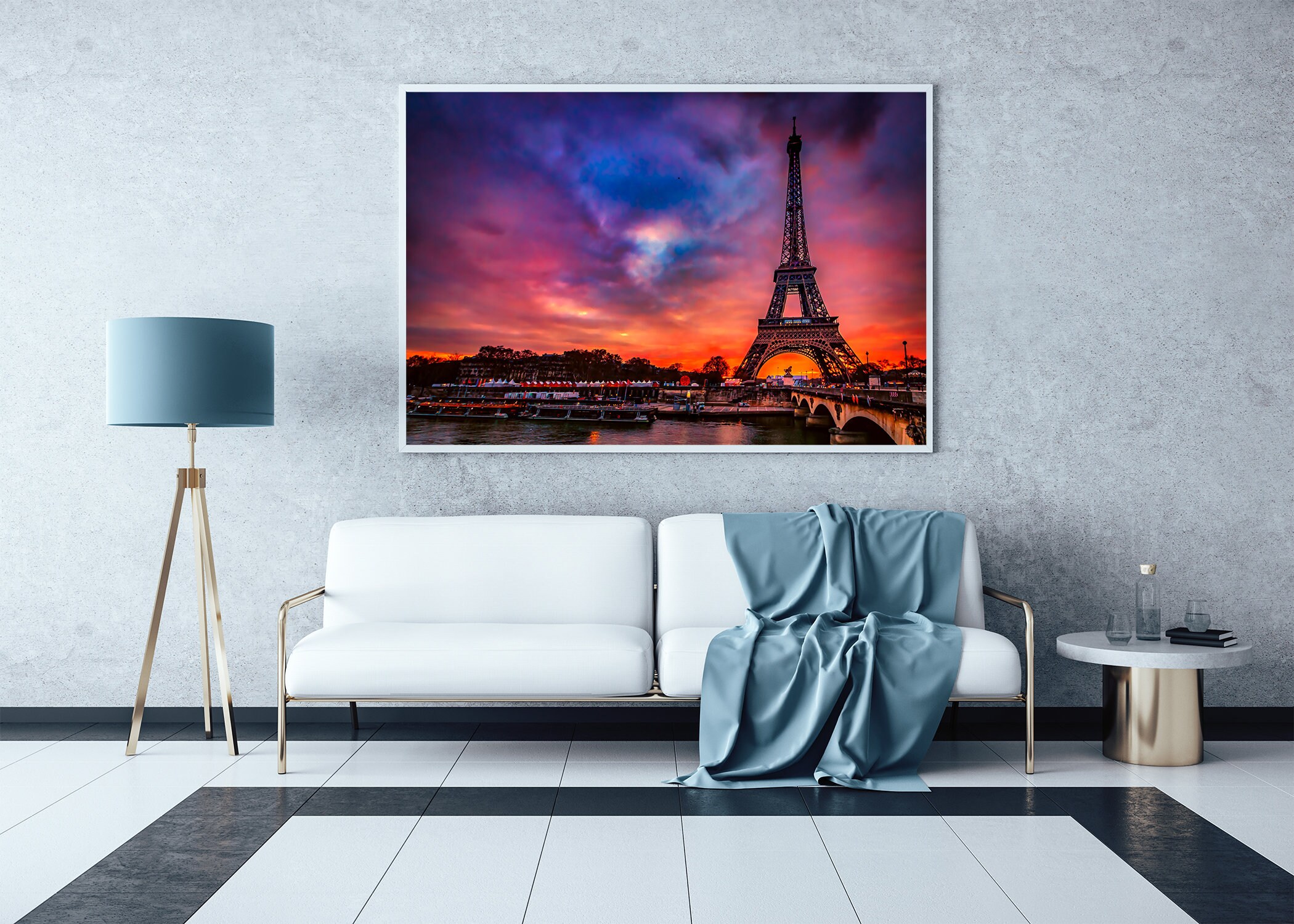 European Art Photography, Sunset Travel Paris, Gift Vibrant River Eiffel Decor, - Giclee Wall Metal Poster, Fine Print, Tower Seine, France Etsy