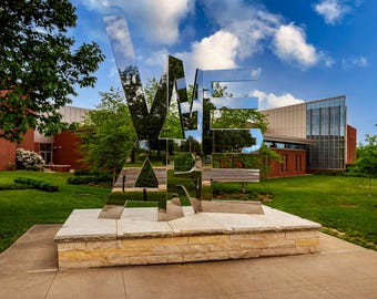 Penn State University We Are Statue Photograph, Happy Valley Landscape Fine Art Print, Dorm Room Art, Gift for PSU students, alumni and fans