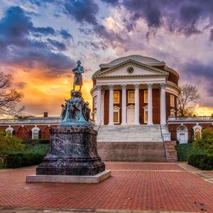 Jefferson at the Rotunda, University of Virginia Campus Print, UVA Landscape Decor, Fine Art Photo Print, Gift for Students, Alumni and Fans