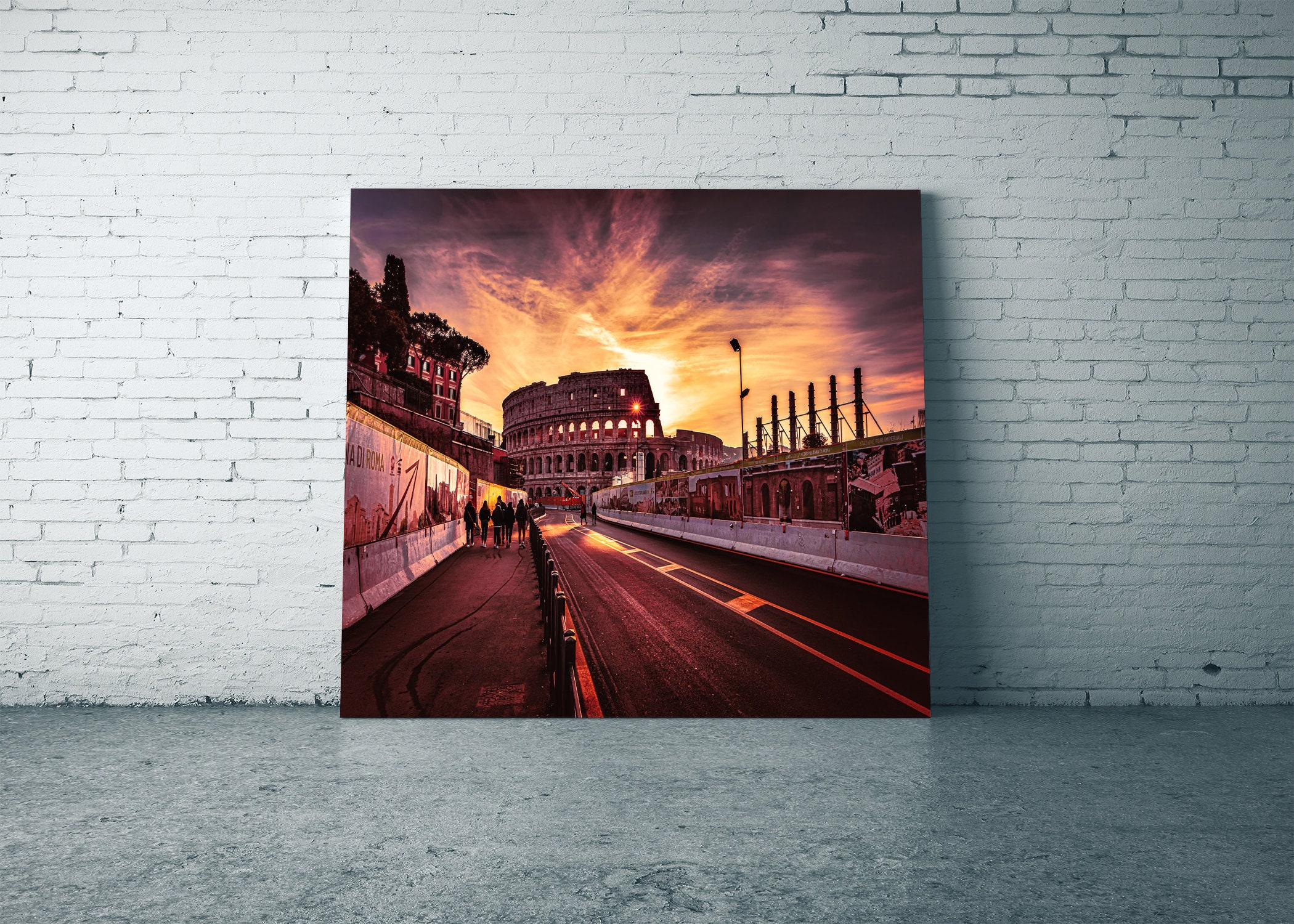 Tableau Toile Déco Murale 'Colisée De Rome' - 70x50cm, Impression Haute Qualité, Côtés Imprimés, Prêt à Accrocher