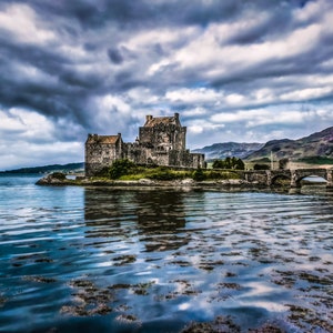 Eilean Donan Castle Fine Art Print, Isle of Skye Landscape Photography, Scotland Float Wall Decor, United Kingdom Travel Scottish Highlands