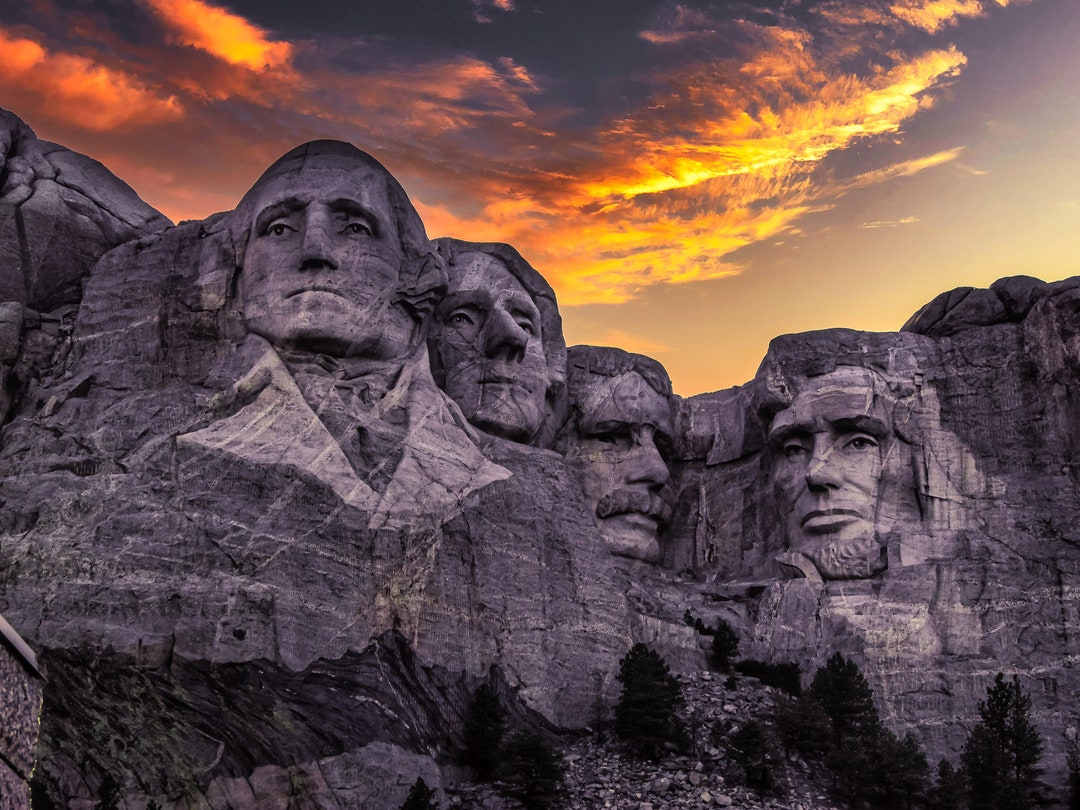 Mount Rushmore Sunset Photography, Fine Art Print, South Dakota