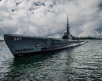 USS Bowfin Submarine Print: Pearl Harbor WWII Photo