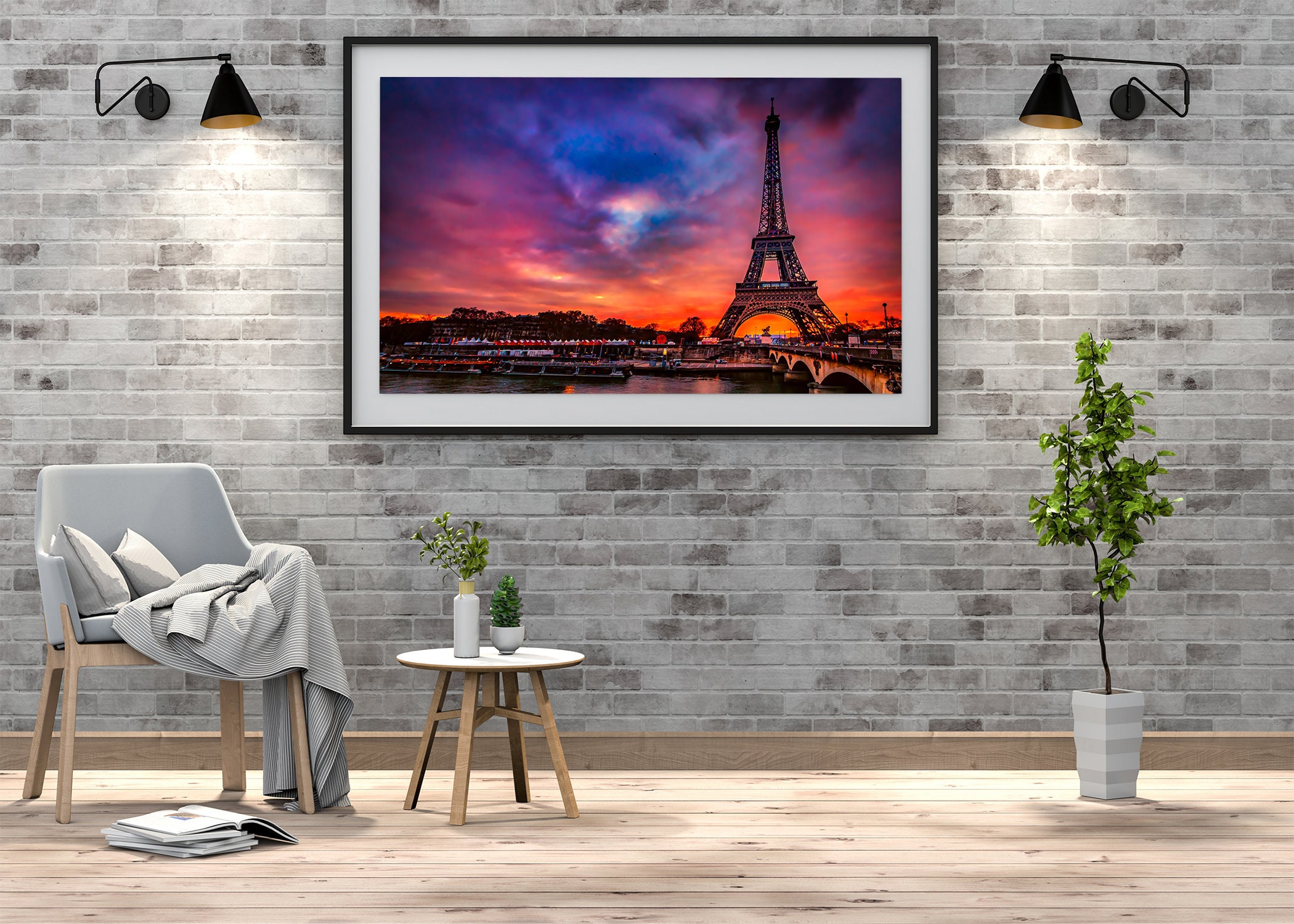 Fine France Metal Etsy River Vibrant - Photography, Art Gift Sunset Eiffel Paris, Wall Poster, Decor, Print, Giclee Seine, Travel Tower European