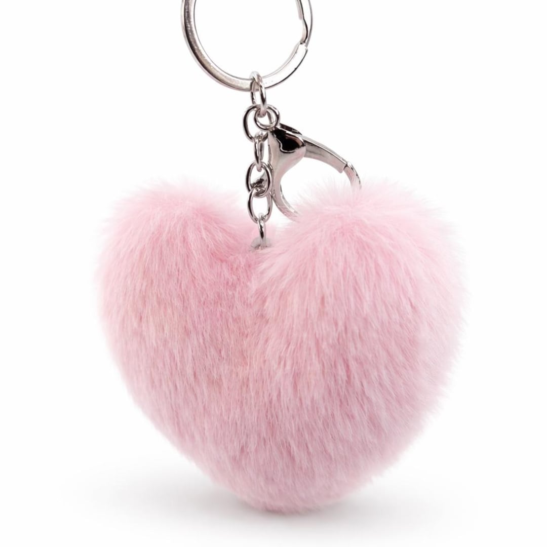 Fluffy Pink Heart Key Ring/ Pink/ Girlie/ Cute Gifts| Accessories ...