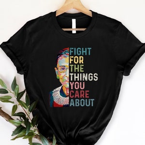 Ascrazy Women's RBG T-Shirt - Ruth Bader Ginsburg Inspirational Quote Tee With Letter Print - View #3