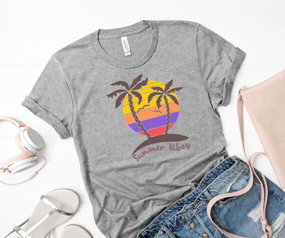 Summer Vibes ShirtSummer ShirtPalm ShirtBeach ShirtSummer | Etsy