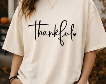 Thankful Matching Family Vacation Cozy Autumn Outfit Thanksgıvıng Dınner Shırt Gıft For Her Thankful Grateful Blessed tee