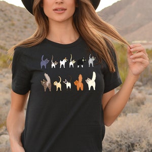 Doodle Cat Butt Theme Shirt, Cat Shirt, Cat T shirt, Cottagecore Shirt, Funny Cat Shirt, Aetshetic Shirt,Teacher Shirt,Cottage Core Clothing