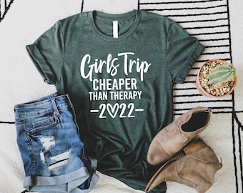 Girls Trip Cheaper Than Therapy 2023 Shirt, Girls Trip Shirt, Girls Party T-Shirt, Girl&#39;s Trip 2023 Vacation T-Shirt, Gift for Friends