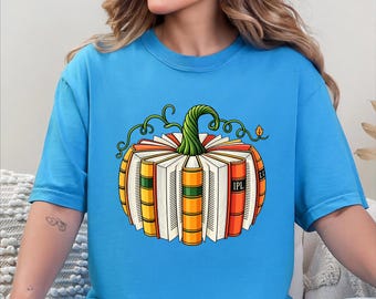 Thanksgiving Book Reader Shirt Fall Bookish Shirt Fall Book Pumpkin Shirt Cozy Autumn Bookish Tee, Reader Gift,
