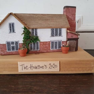Little Personalised Handmade Wooden Cottage.Little Grey Lockdown Cottage