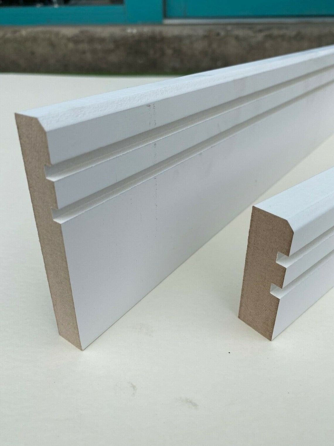 Chamfered 2 Groove 94 X 15mm Primed MDF Skirting Board Etsy UK