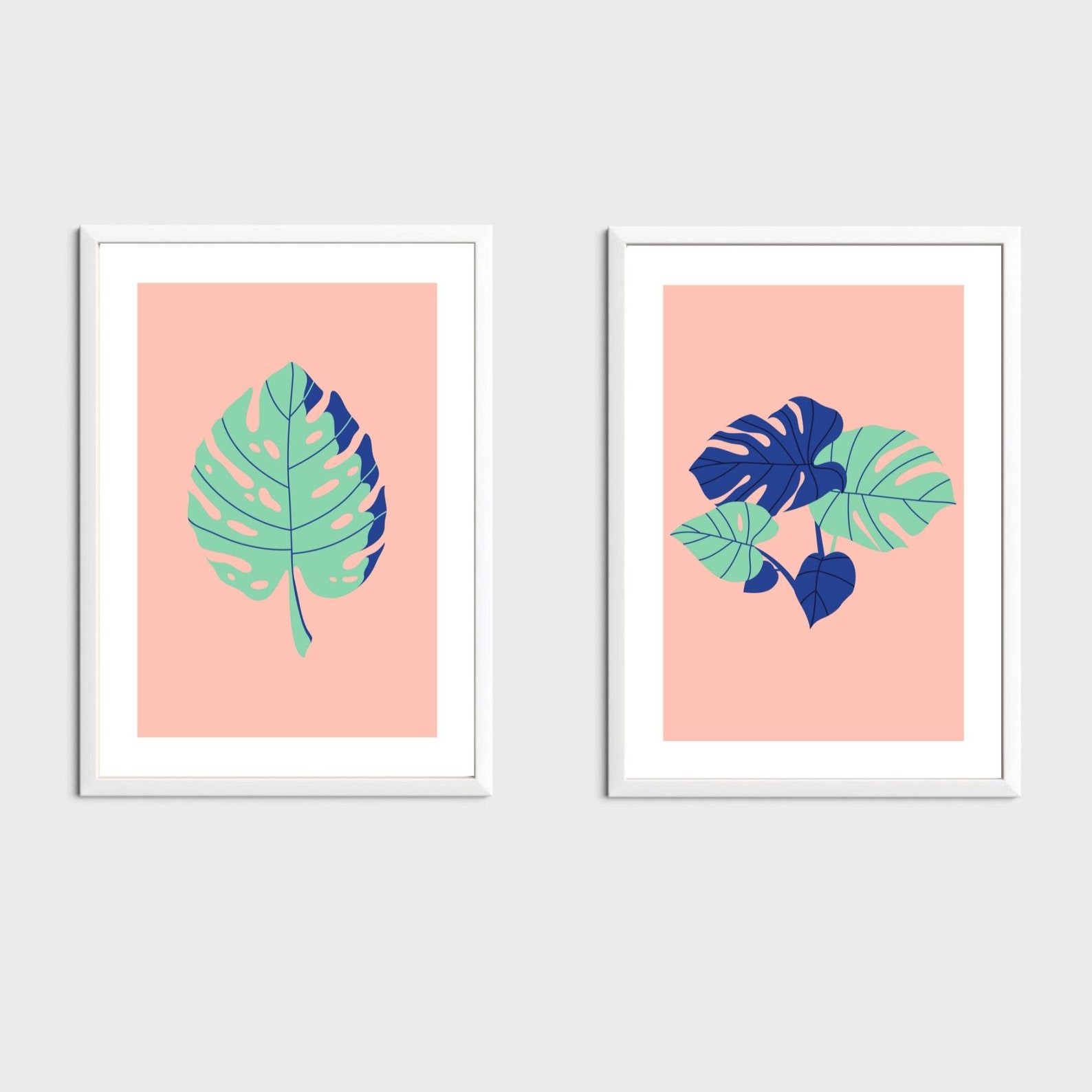 Monstera Leaf Wall Art Print, Monstera Leaves Wall Art, Botanical Print, Plant Poster, Printable