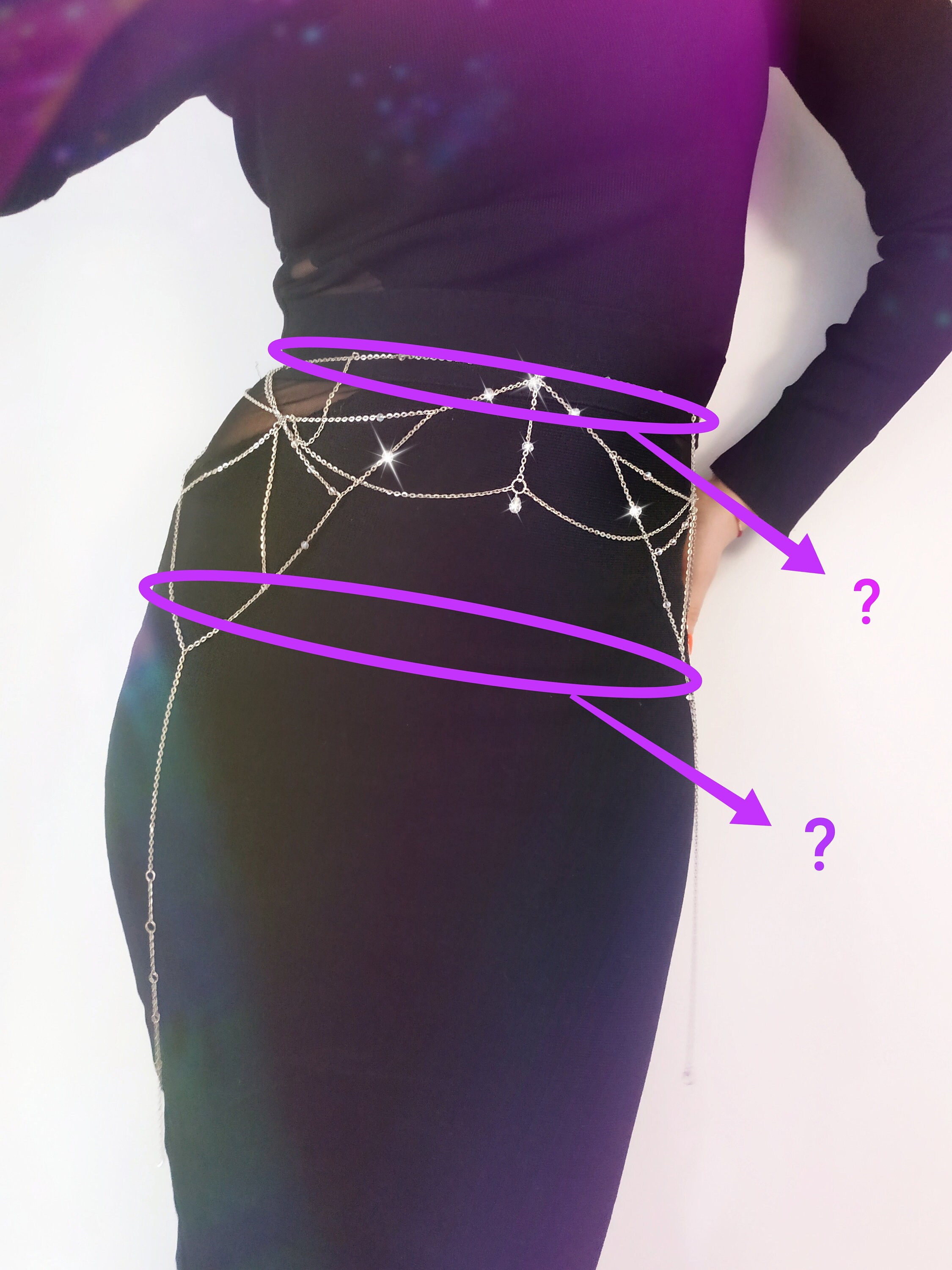 Jewelry chains on the waist hip chain chain on the legs Etsy