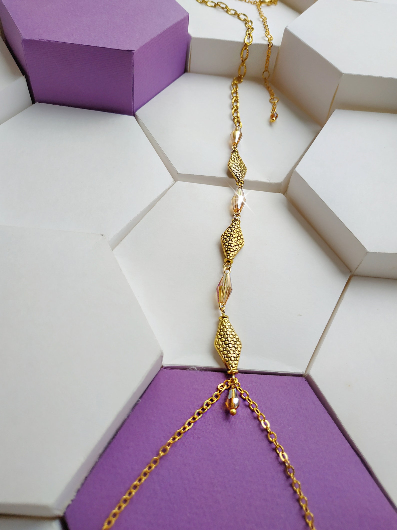 Chain leg with a rhomb Leg chain Gold leg chain Chain on the Etsy