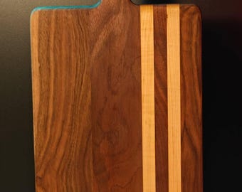 Handmade Rustic Charcuterie Board – One of a Kind – Striped Hardwood Design