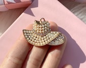 1pc pearl hat charm for jewelry making hat charm pearl charm for cellphone embellishments and decor