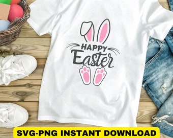 Happy Easter svg cut file, Bunny Ears svg, easter bunny svg, kids easter design, cute easter svg png, digital download for cutting machines.