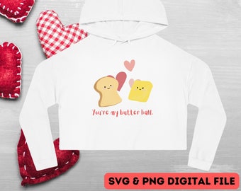 Mantequilla medio San Valentín SVG/mantequilla SVG/Día de San Valentín SVG/Regalo San Valentín/Regalo de pareja/Descarga digital para Cricut y máquinas de corte