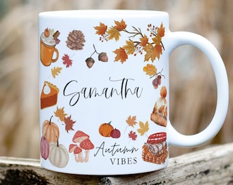 Personalised Autumn Mug Pumpkin Spice Latte Best Friend Gift Fall Coffee Mug Autumn Decor Halloween Mug Gift