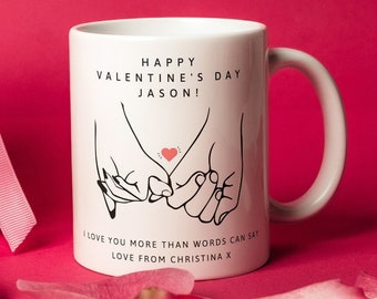 Personalised Valentines Gift Mug, Personalised Valentines Gift, Boyfriend Gift, Girlfriend Gift, Happy Valentines Day Present