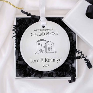Boule de Noël décoration de maison neuve, cadeau de pendaison de crémaillère, première maison, boule de Noël 2024, cadeaux de Noël personnalisés pour nouvelle maison, Home Sweet Home