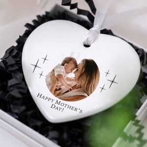 Cadeau photo personnalisé fête des mères, ornement coeur, cadeaux fête des mères, cadeau pour maman, cadeau nounou, cadeau maman, cadeau maman