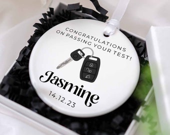 Personalised Passed Driving Test Gift, name and date, Driving Test Pass Gift, Passed Driving Test Card Keepsake Ornament, Personalised Gift