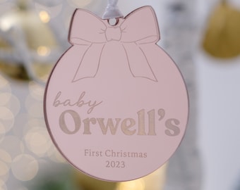 Personalisierte Babys erste Weihnachten Ornamente My erste Weihnachten Weihnachtsverzierung für Baby, Baby-Geburtstag-Verzierung-Ankündigung 1