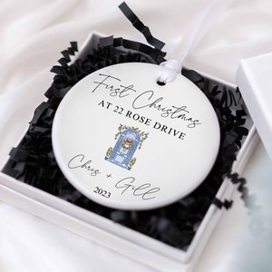 Décoration de Noël personnalisée pour propriétaire neuf, Cadeau de pendaison de crémaillère Boule de Noël personnalisée Cadeaux pour la maison neuve Home Sweet Home