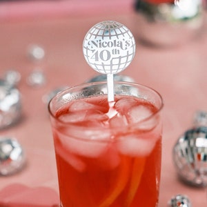 Disco Ball Drink Stirrer Bachelorette Disco Ball Hen Party Decorations Last Disco Cowgirl Decor Disco Ball Party Birthday Decorations