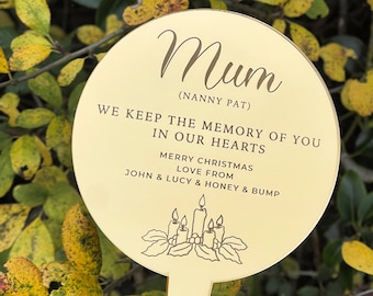 Christmas Memorial Decoration Grave Ornament For Cemetery Personalised Grave Marker Remembrance Gift Sympathy Gift Loss of a loved one