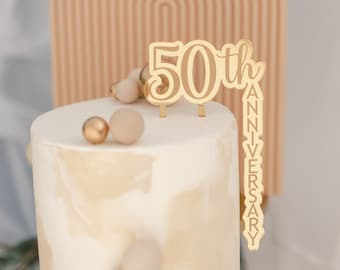 Personalised 50th  Anniversary Cake Topper Wedding Cake Topper 60th 40th 50th Anniversary Cake Ideas Fiftieth Anniversary