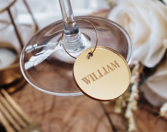 Wedding Name Place Cards Ideas Party Decorations Circle Place Names Wedding Favours Name Tags for Glass Wine Glass Charm