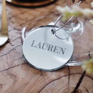 Wedding Name Place Cards Ideas Party Decorations Circle Place Names Wedding Favours Name Tags for Glass Wine Glass Charm