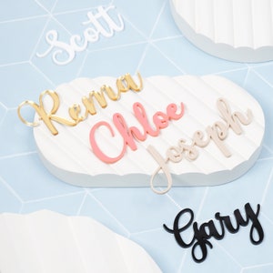 Personalised Cake Charm Name Script Name Cake Topper Personalised Acrylic Cake Charm Gold Custom Cake Charms UK Cake Decorations