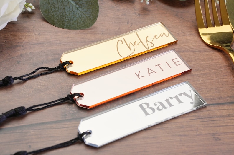 Wedding Favour Ideas in Bulk Wedding Name Place Book Mark Wedding Favour Name Tag Bookmarks Personalised Gift Tag Acrylic Name Tags image 1